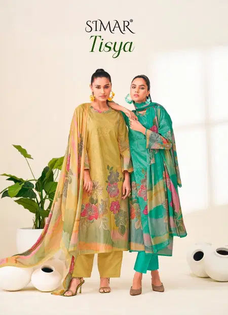 Tisya By Glossy Simar Lawn Cotton Printed Dress Material Exporters In India
